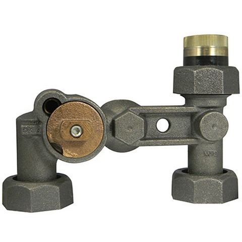 Standard Meter Bars with Integral Swivels - Back Inlet with High Security Valve x Top Outlet, Cast